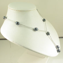Load image into Gallery viewer, Solid Silver .925 Black Pearl Tin-Cup Necklace