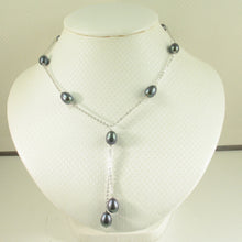 Load image into Gallery viewer, Solid Silver .925 Black Pearl Tin-Cup Necklace