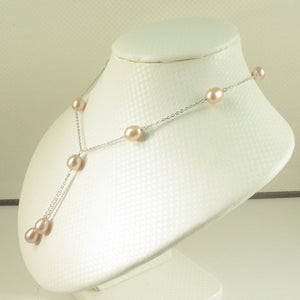 Solid Silver .925 Pink Pearl Tin-Cup Necklace