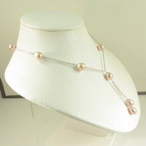 Solid Silver .925 Pink Pearl Tin-Cup Necklace