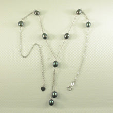 Load image into Gallery viewer, Solid Silver .925 Black Pearl Tin-Cup Necklace
