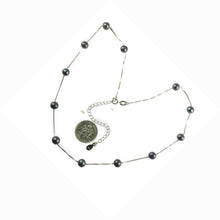 Load image into Gallery viewer, Solid Silver .925 Black Pearl Tin-Cup Necklace