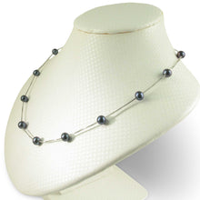 Load image into Gallery viewer, Solid Silver .925 Black Pearl Tin-Cup Necklace