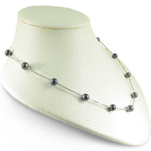 Load image into Gallery viewer, Solid Silver .925 Black Pearl Tin-Cup Necklace