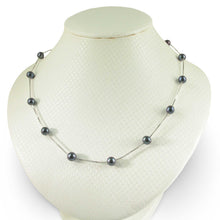 Load image into Gallery viewer, Solid Silver .925 Black Pearl Tin-Cup Necklace