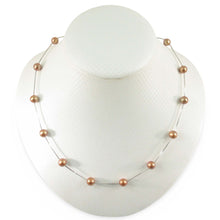 Load image into Gallery viewer, Solid Silver .925 Chocolate Pearl Tin-Cup Necklace