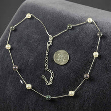Load image into Gallery viewer, Solid Silver .925 Black &amp; White Pearl Tin-Cup Necklace