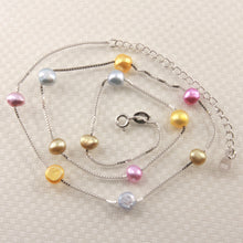 Load image into Gallery viewer, Solid Silver .925 Multi-Color Baby Baroque Pearl Tin-Cup Necklace