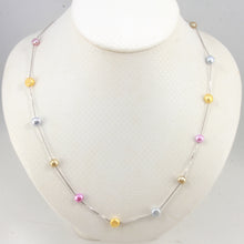 Load image into Gallery viewer, Solid Silver .925 Multi-Color Baby Baroque Pearl Tin-Cup Necklace