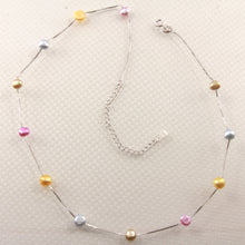 Load image into Gallery viewer, Solid Silver .925 Multi-Color Baby Baroque Pearl Tin-Cup Necklace
