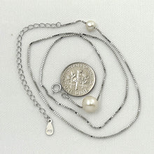 Load image into Gallery viewer, Solid Silver .925 Floating Pearl Slider Necklace – Color Choices