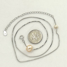 Load image into Gallery viewer, Solid Silver .925 Floating Pearl Slider Necklace – Color Choices