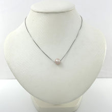 Load image into Gallery viewer, 9604094 STERLING SILVER BOX CHAIN SLIDER PINK PEARL ADJUSTABLE LENGTH NECKLACE