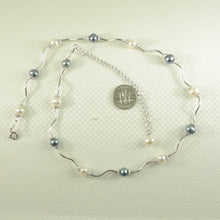 Load image into Gallery viewer, Solid Silver .925 Multi-Color F/w Pearl Necklace with Bali Spacers