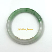 Load image into Gallery viewer, A-Grade Natural White-Green Two-Toned Jadeite Round Bangle