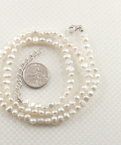 Adjustable Baby Baroque Pearl Necklace .925 Silver