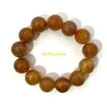 Load image into Gallery viewer, 16mm Faceted Amber Fire Agate Beads Stretch Bracelet