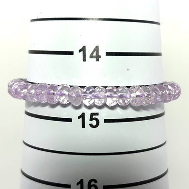 4x6mm Amethyst Roundel Beads Stretchy Bracelet