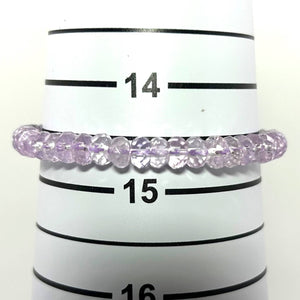 4x6mm Amethyst Roundel Beads Stretchy Bracelet
