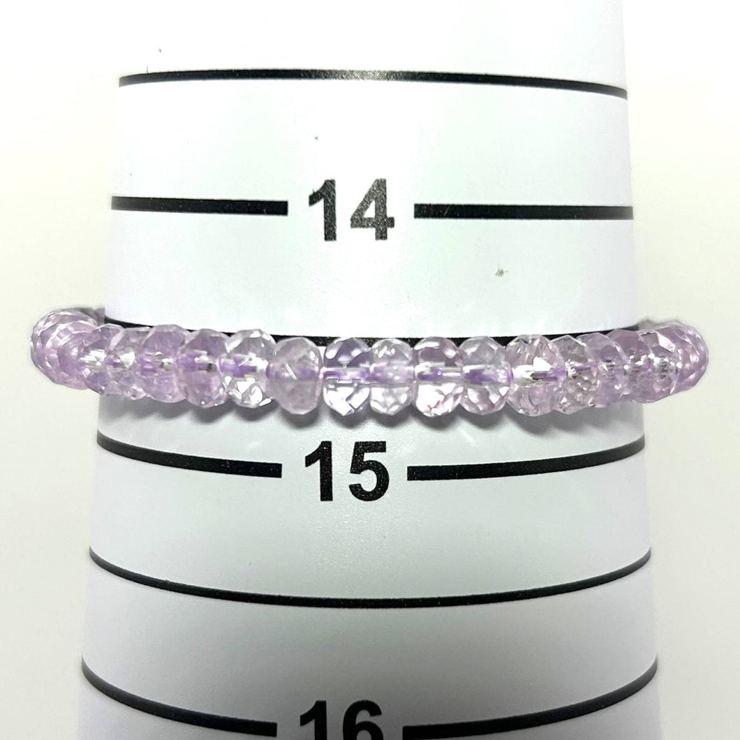 4x6mm Amethyst Roundel Beads Stretchy Bracelet