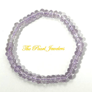 4x6mm Amethyst Roundel Beads Stretchy Bracelet