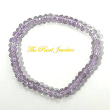 Load image into Gallery viewer, 4x6mm Amethyst Roundel Beads Stretchy Bracelet