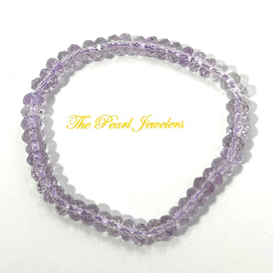 4x6mm Amethyst Roundel Beads Stretchy Bracelet