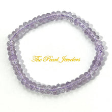 Load image into Gallery viewer, 4x6mm Amethyst Roundel Beads Stretchy Bracelet
