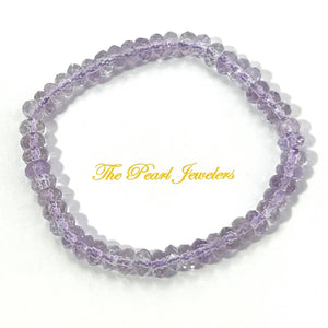 4x6mm Amethyst Roundel Beads Stretchy Bracelet