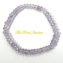 Load image into Gallery viewer, 4x6mm Amethyst Roundel Beads Stretchy Bracelet