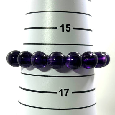 11mm Dark Purple Amethyst Stretch Bracelet