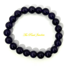Load image into Gallery viewer, 9mm Dark Amethyst Gemstone Stretch Bracelet
