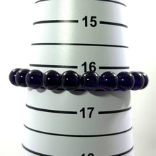 Load image into Gallery viewer, 9mm Dark Amethyst Gemstone Stretch Bracelet
