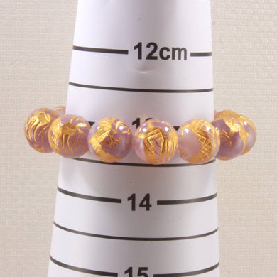 12mm Amethyst Dragon Beads Stretch Bracelet