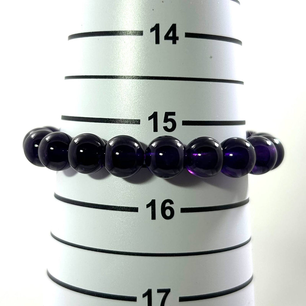 9mm Dark Purple Amethyst Stretch Bracelet
