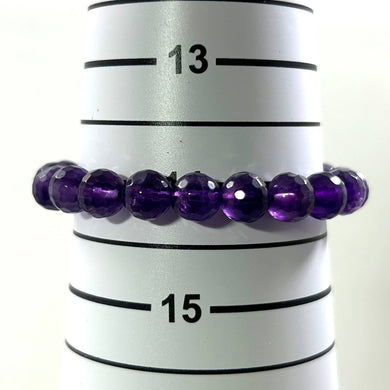 8mm Micro-Faceted Amethyst Stretchy Bracelet