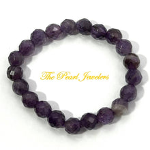 Load image into Gallery viewer, 8mm Faceted Amethyst Super Seven Cape Beads Stretchy Bracelet
