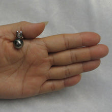 Load image into Gallery viewer, Round Black Tahitian Pearl &amp; Diamond Angel-Wing Pendant