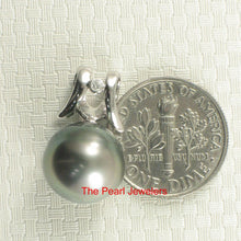 Load image into Gallery viewer, Round Black Tahitian Pearl &amp; Diamond Angel-Wing Pendant