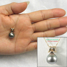 Load image into Gallery viewer, Tear-Shape Black Tahitian Pearl &amp; Diamond Angel-Wing Pendant