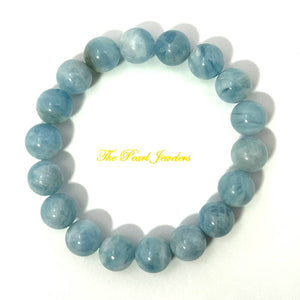 10mm Aquamarine Beads Endless Stretch Bracelet