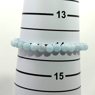 5.5mm Aquamarine Beads Endless Stretch Bracelet