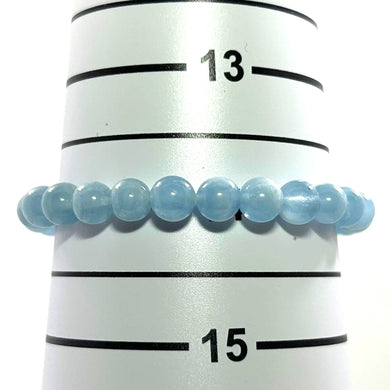 6mm Aquamarine Gemstone Stretch Bracelet
