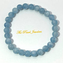 Load image into Gallery viewer, 6mm Aquamarine Gemstone Stretch Bracelet