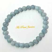 Load image into Gallery viewer, 6mm Aquamarine Gemstone Stretch Bracelet