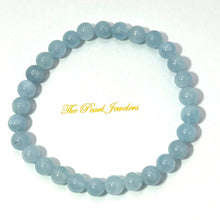Load image into Gallery viewer, 6mm Aquamarine Gemstone Stretch Bracelet