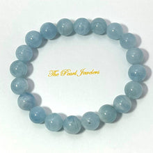 Load image into Gallery viewer, 9mm Aquamarine Gemstone Stretch Bracelet