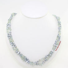 Load image into Gallery viewer, Aquamarine &amp; Baroque Pearl Twist Necklace – .925 Silver Clasp
