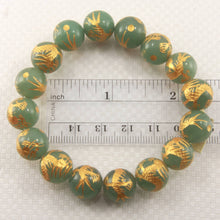 Load image into Gallery viewer, 12mm Aventurine Engraving Golden Dragon Beads Bracelet