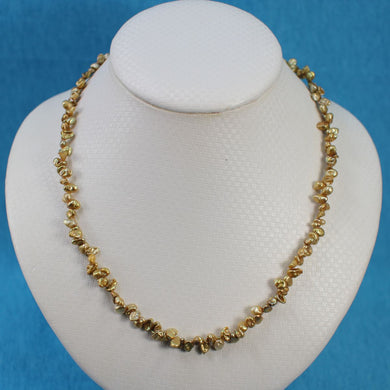Golden-Green Keshi Pearl Necklace
